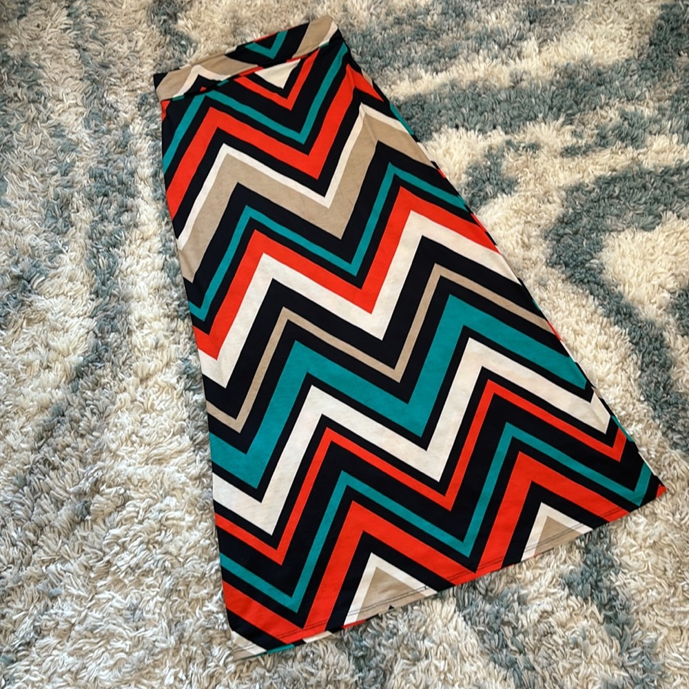 Windsor A-Line Chevron Maxi Skirt ~ Multi Chevron